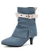 Retro Contrast Kitten Heel Ankle Boots