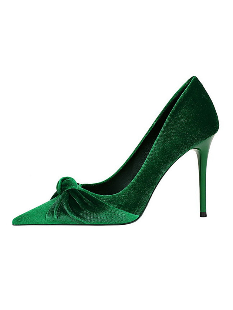 Pointed Toe Velvet Stiletto Heels Shoes