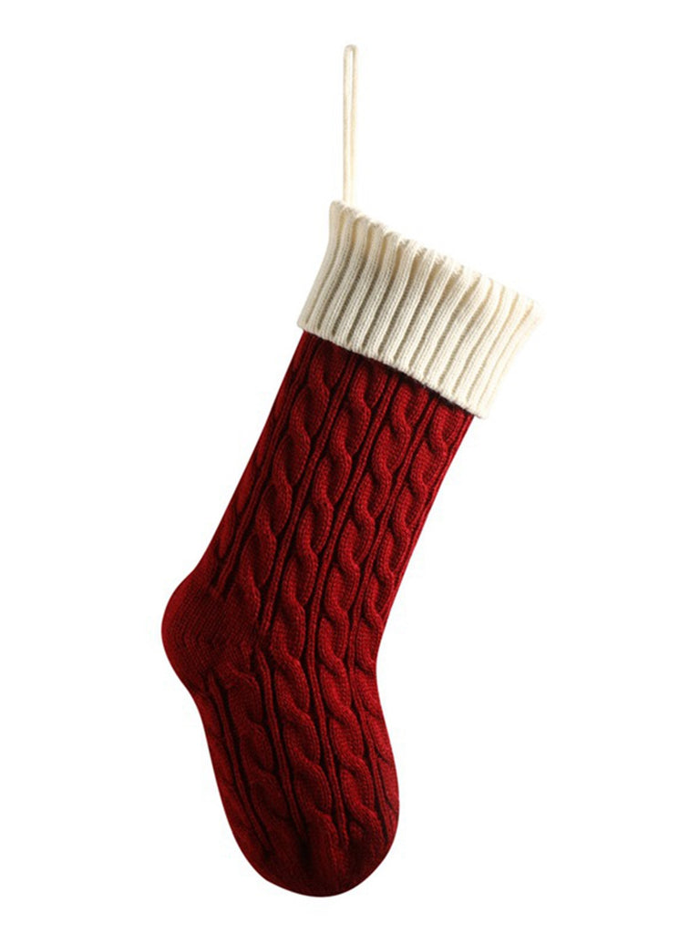 Christmas Decorations Cable Knitted Stockings Gift Bag