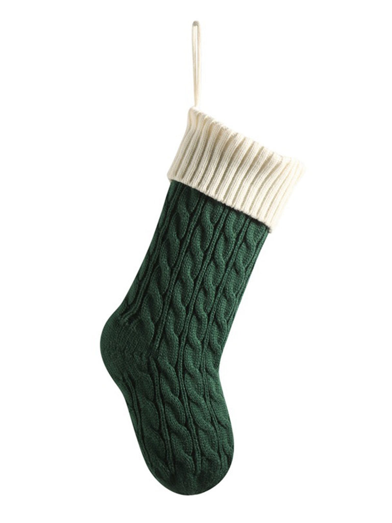 Christmas Decorations Cable Knitted Stockings Gift Bag