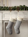 Christmas Decorations Cable Knitted Stockings Gift Bag