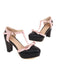 PU Leather Bow T-Strap High Heels