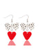 Retro Dots Bowknot Heart Dangle Earrings