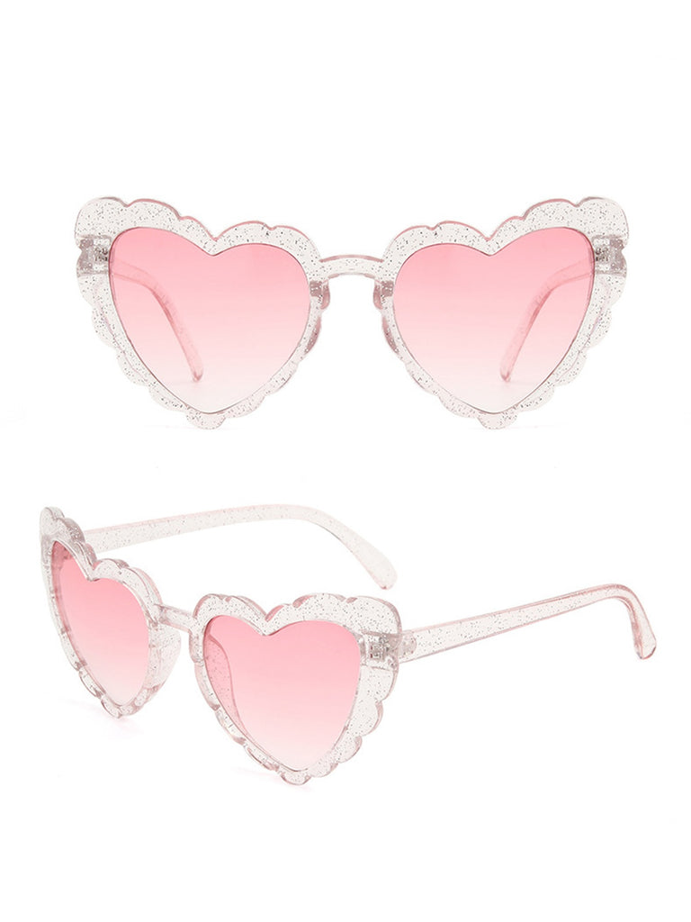 Vintage Curved Heart Frame Sunglasses