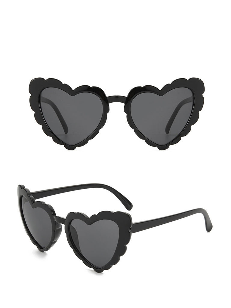 Vintage Curved Heart Frame Sunglasses