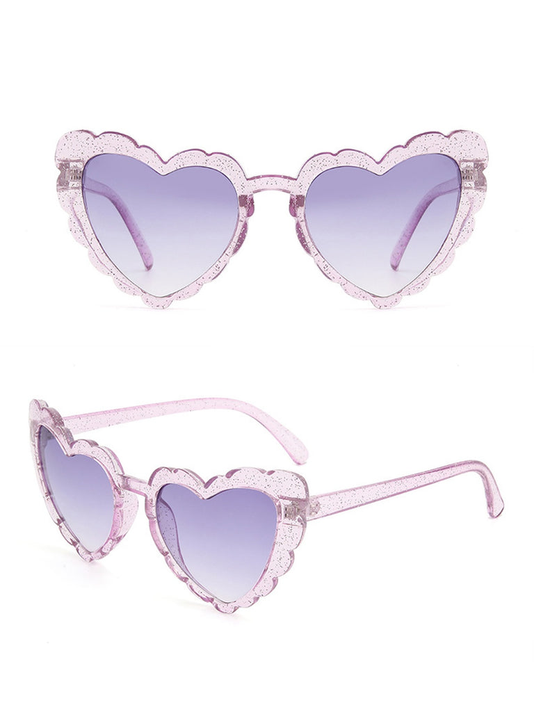 Vintage Curved Heart Frame Sunglasses