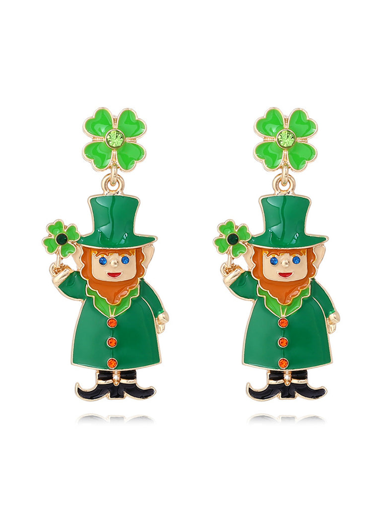 Retro Bejeweling St. Patrick Earrings