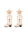 Pearl Star Cowboy Boot Earrings