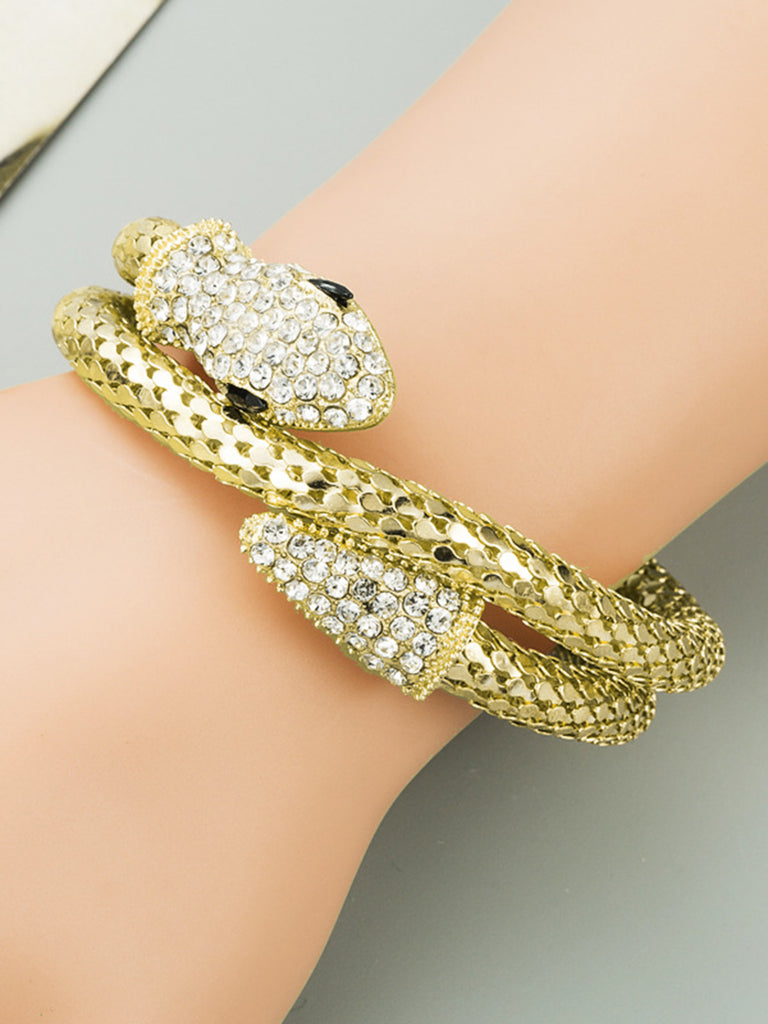 Alloy Snake-Shaped Rhinestones Bracelet