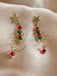 Colorful Christmas Star Crystal Earrings