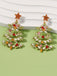 Christmas Tree Alloy Inlaid Diamond Earrings