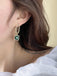 Green Vintage Geometric Cutout Earrings