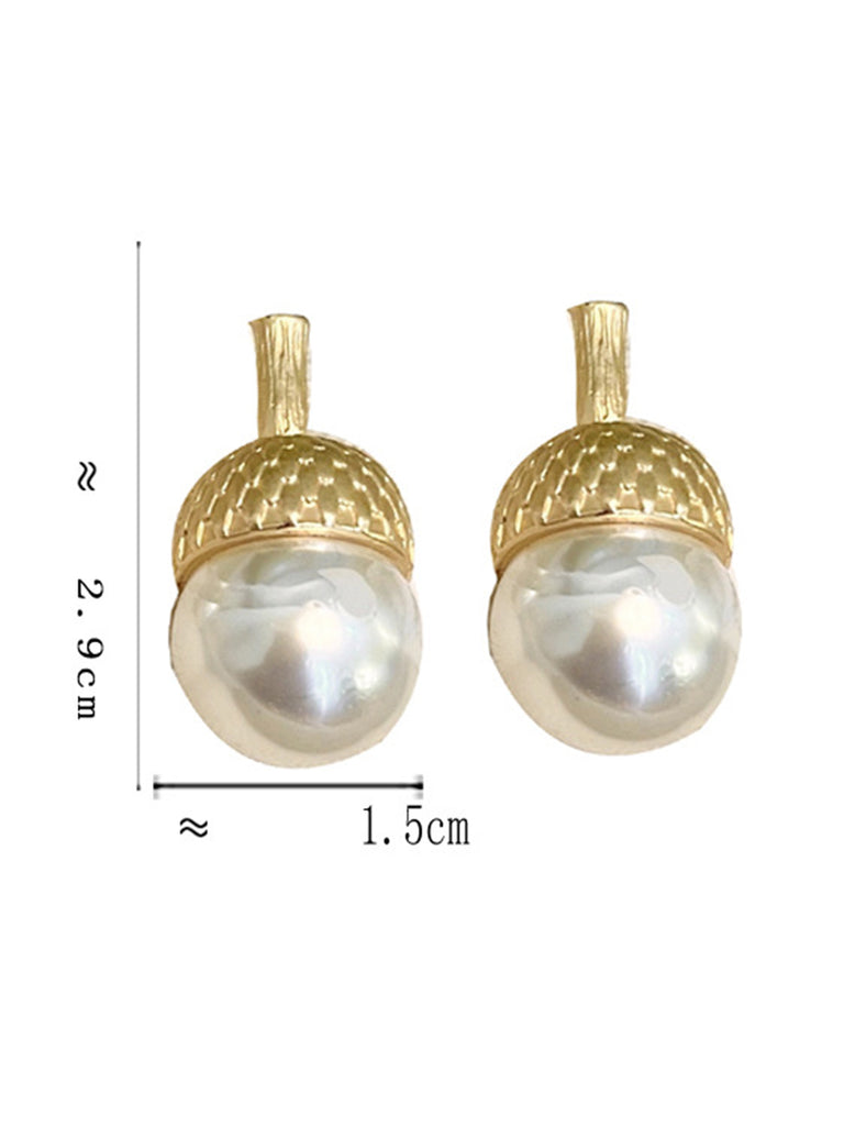 Vintage Pearl Pinecone Stud Earrings