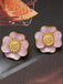 Vintage Violet Petal Alloy Earrings