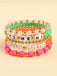 Polymer Letter Sun Smiley Face Bracelet