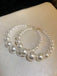 Pearl Large Hoop Vintage Earrings