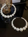 Pearl Large Hoop Vintage Earrings