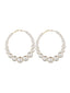 Pearl Large Hoop Vintage Earrings