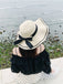 Vintage Wavy Edge Beach Hat With Bow