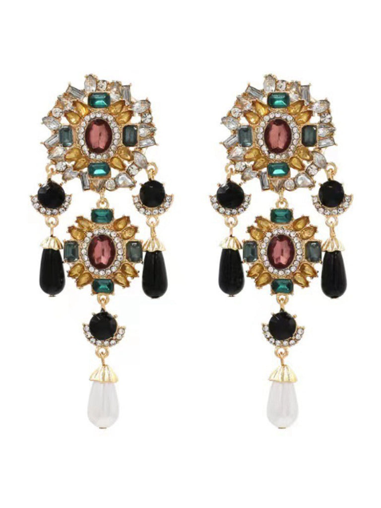 Baroque Vintage Rhinestone Earrings