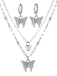 Butterfly Rhinestone Necklace & Earring Set