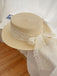 Light Khaki Vintage Ribbon Straw Sun Hat