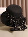 Polka Dot Ribbon Bow Tie Straw Hat