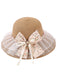 Bow Floral Mesh Straw Hat