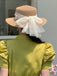 Vintage Pearl Sheer Ribbon Ruffia Hat