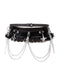 Black Leather Gothic Lace Belt with Chain