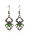 3PCS Green Spider Necklace & Earrings & Ring Set