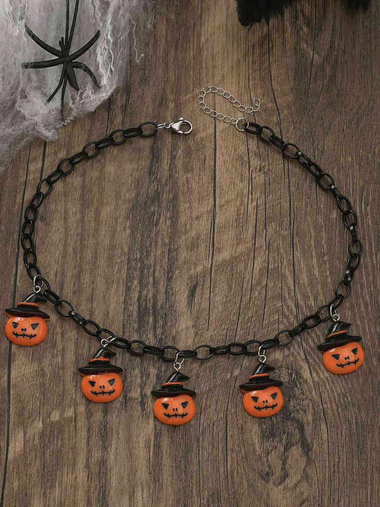 Halloween Pumpkin Ghost Bat Pendant Clavicle Necklace