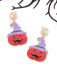 Orange Halloween Pearl Witch Pumpkin Earrings