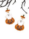 Orange Halloween Ghost & Pumpkin Earrings