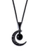 Black Halloween Hollow Crescent Moon Necklace