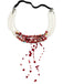 White & Red Halloween Layered Faux Pearls Thigh Chain