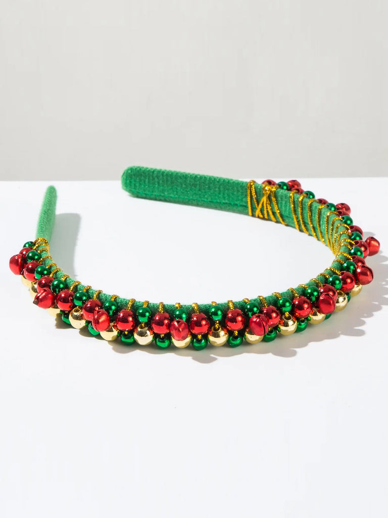 Christmas Colored Bell Beads Headband