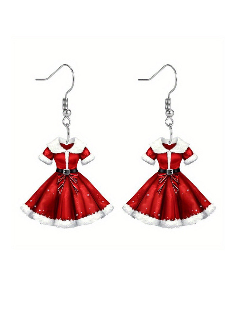 Acrylic Princess Dress Pendant Earrings