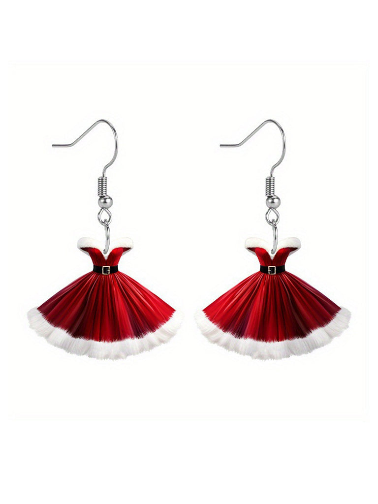 Acrylic Princess Dress Pendant Earrings