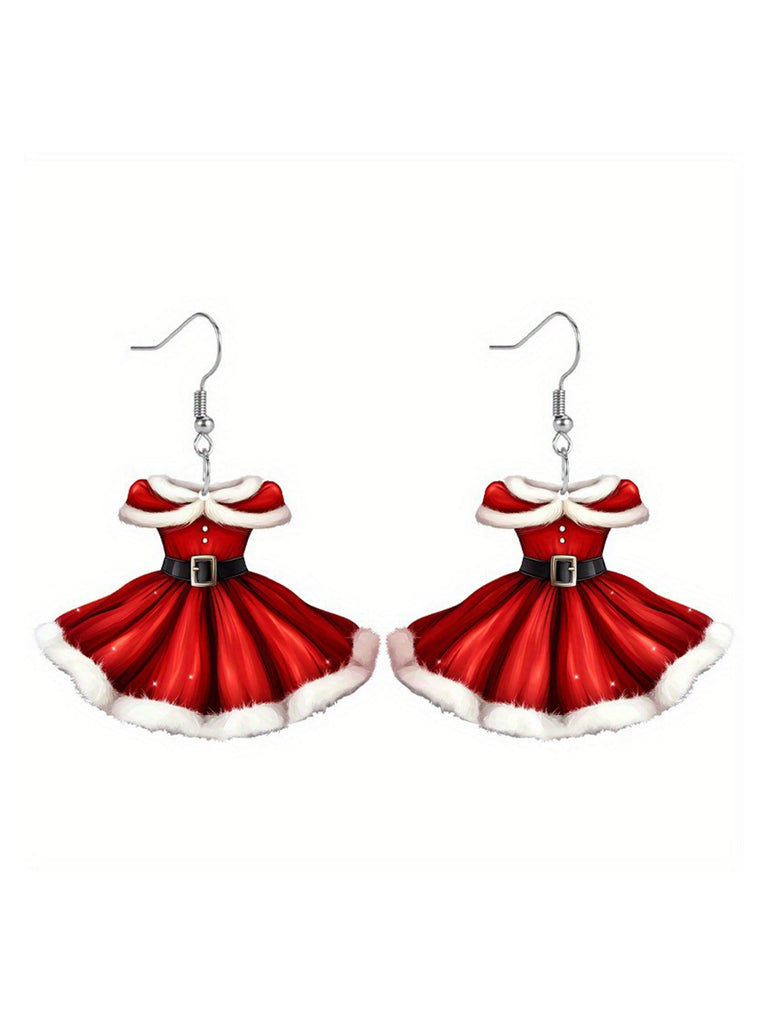 Acrylic Princess Dress Pendant Earrings