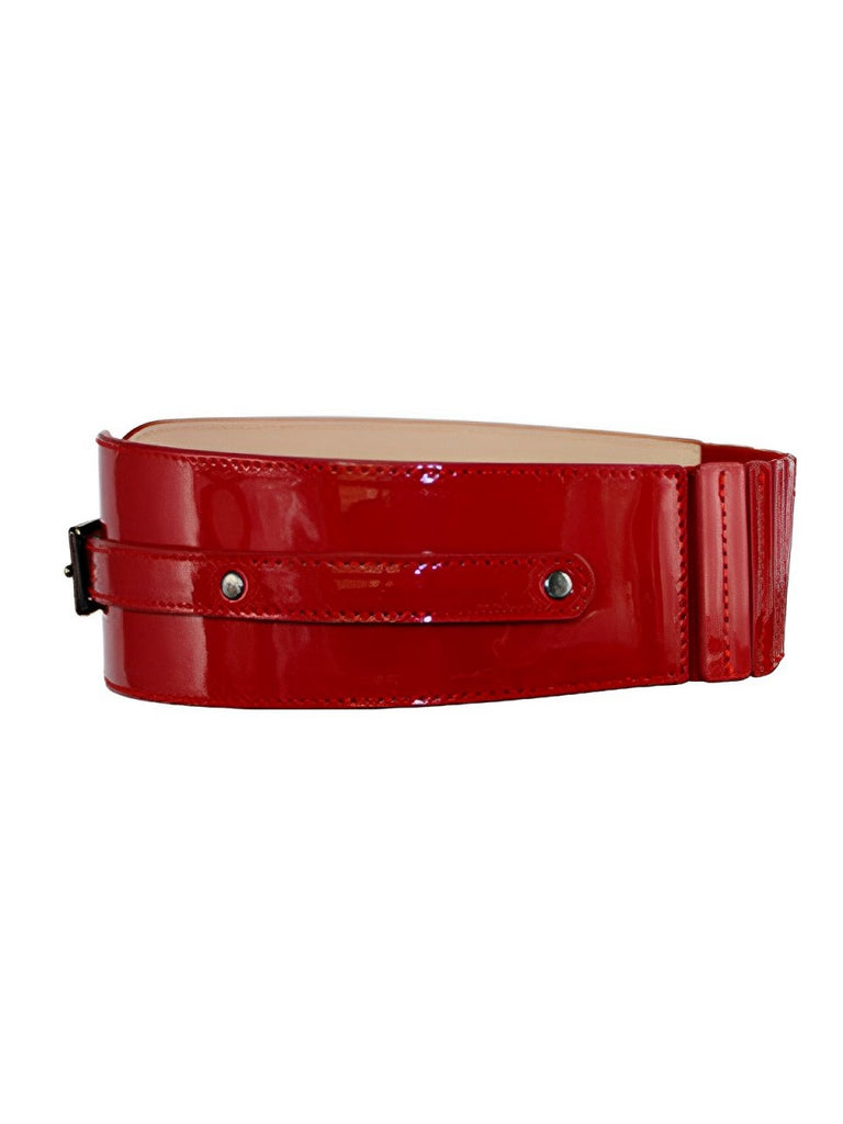 Patent Leather Buckle Vintage Wide Belt