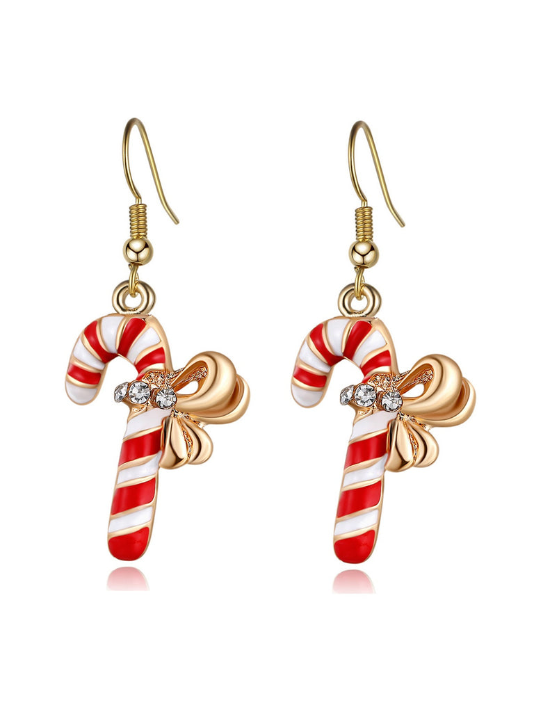 Christmas Alloy Oil Drip Pendant Earrings