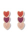 Multicolor Hearts Imitation Pearls Dangle Earrings