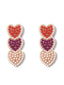 Multicolor Hearts Imitation Pearls Dangle Earrings