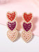 Multicolor Hearts Imitation Pearls Dangle Earrings