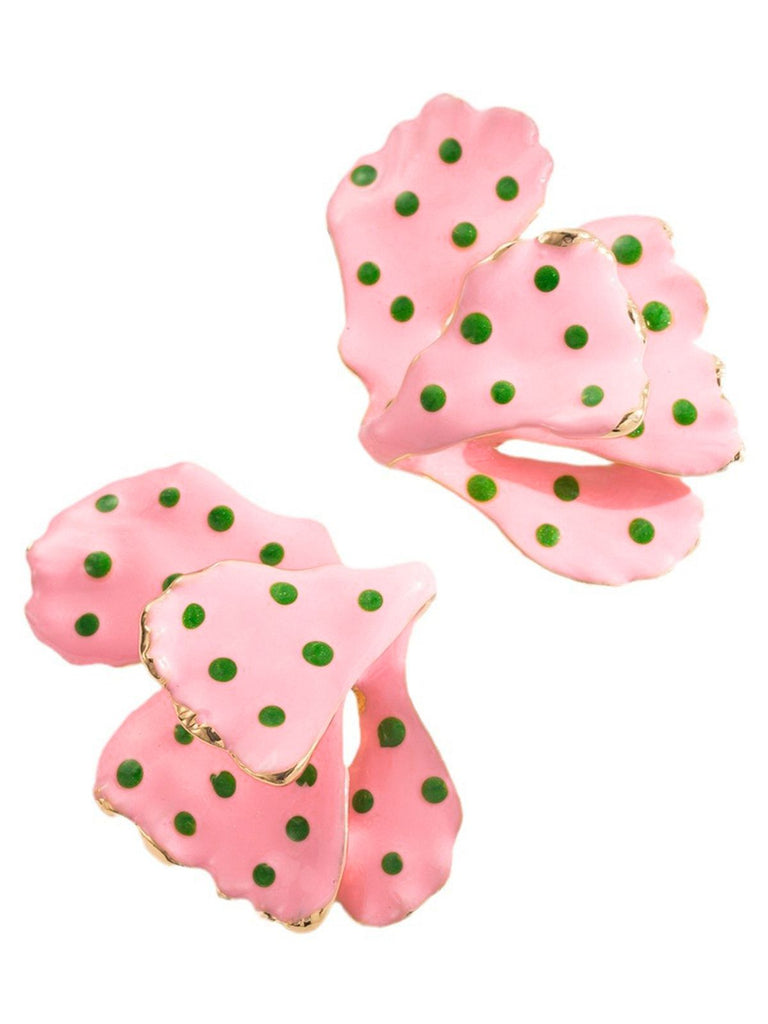 Vintage Polka Dots Petal Earrings