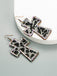 Leopard Rhinestones Cross Pendant Earrings