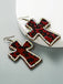 Leopard Rhinestones Cross Pendant Earrings