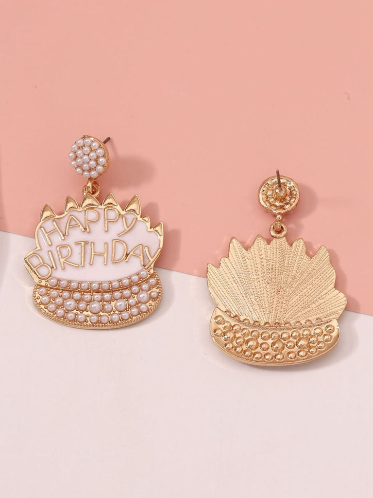 Vintage Rhinestone Birthday Cake Earrings