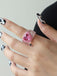 Glittery Pink Diamond Heart Ring